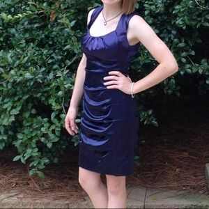 Beautiful Navy Open Back Cocktail Dresss